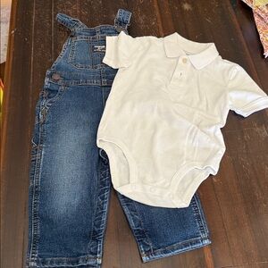 Oshkosh Bgosh baby boys overall bibs with shirt